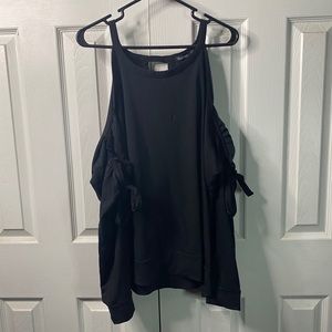 Black Open Shoulder Sweater